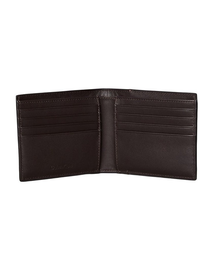 Raised EW Bill Fold Wallet in Dark Brown