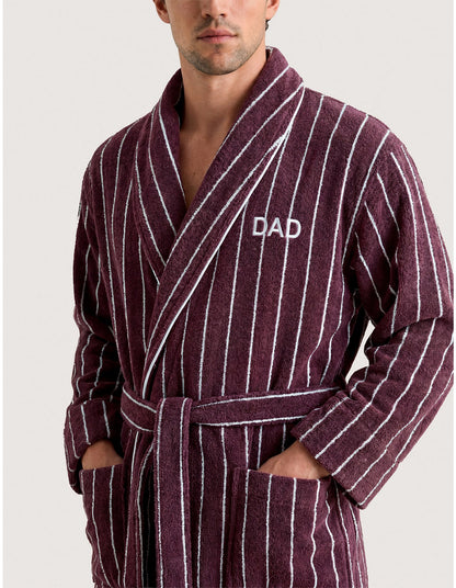 AVEN STRIPE DAD ROBE LARGE / X-LARGE ROBE IN CLOVE