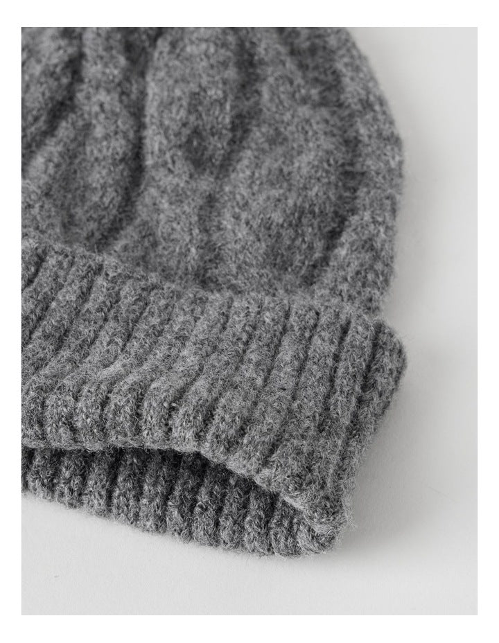 June Cable Beanie in Charcoal