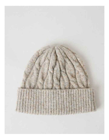 June Cable Beanie in Oatmeal