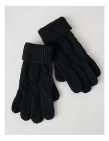 June Cable Gloves in Black
