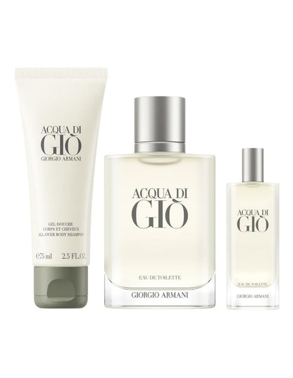 Acqua Di Gio Homme EDT 100ml Set (Includes ADGH EDT 10ml & Shower Gel 75ml)