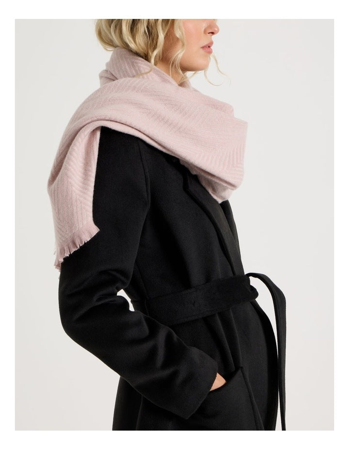 Chevron Woven Winter Scarf in Mauve