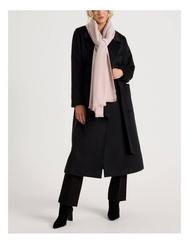 Chevron Woven Winter Scarf in Mauve