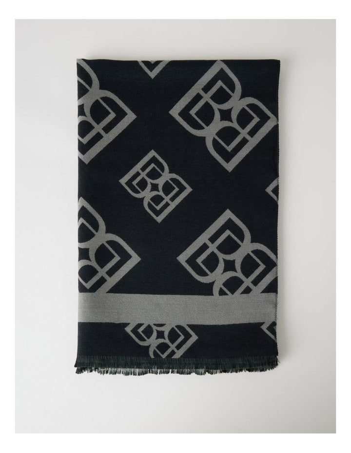 Monogram Winter Scarf in Black