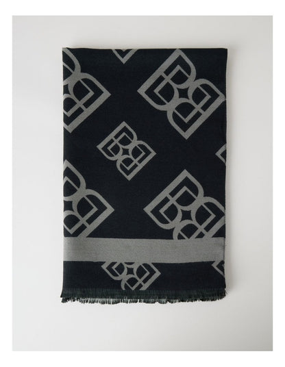 Monogram Winter Scarf in Black
