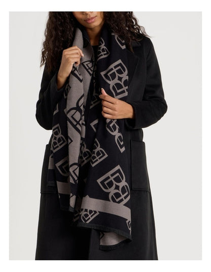 Monogram Winter Scarf in Black