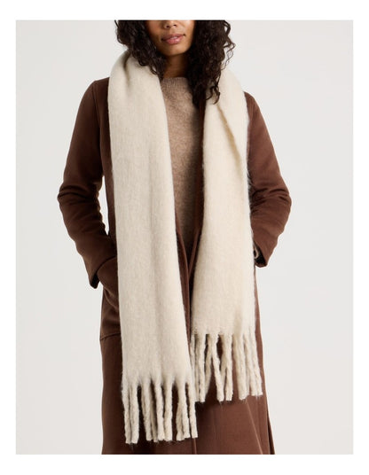 Sienna Brushed Chunky Winter Scarf in Cream