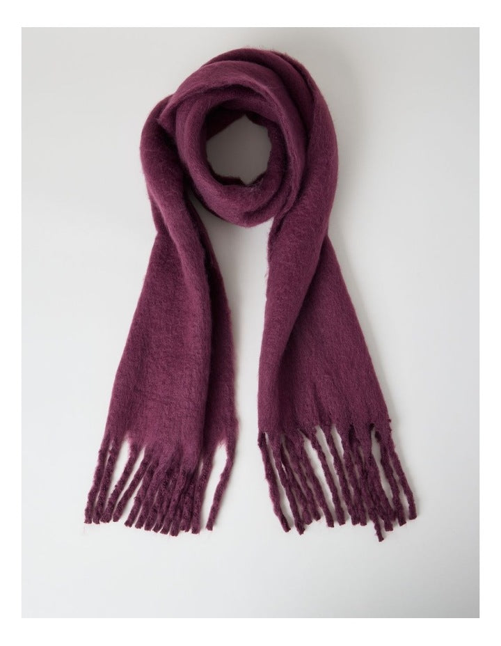 Sienna Brushed Chunky Winter Scarf in Plum