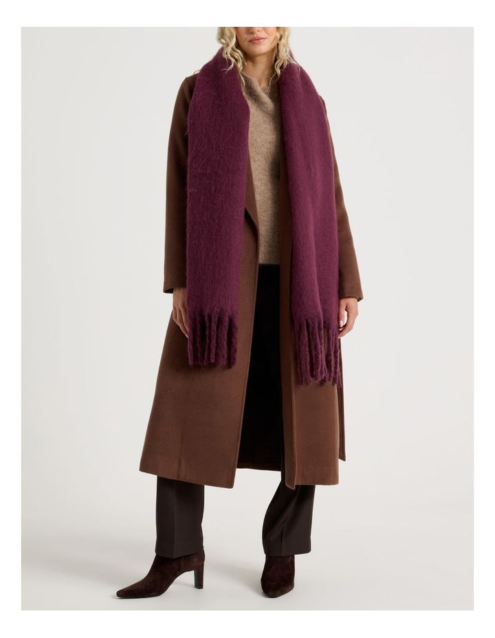 Sienna Brushed Chunky Winter Scarf in Plum