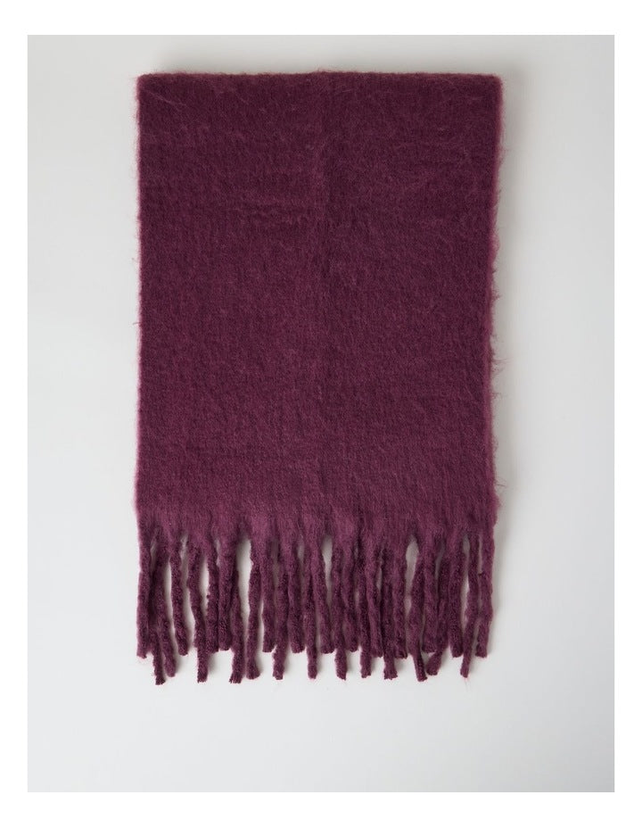 Sienna Brushed Chunky Winter Scarf in Plum