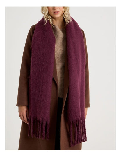 Sienna Brushed Chunky Winter Scarf in Plum