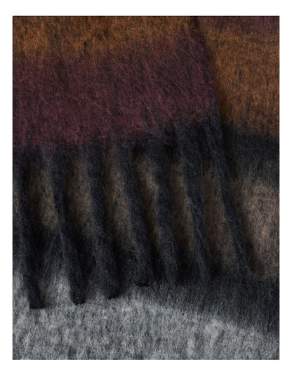 Jenna Brushed Striped Winter Scarf in Natural
