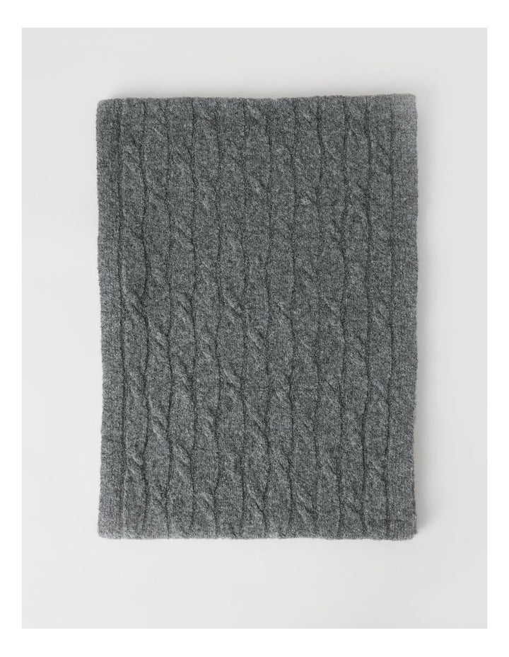 June Cable Winter Scarf in Charcoal