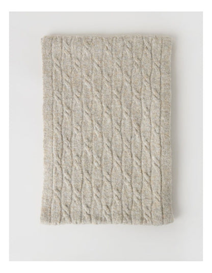 June Cable Winter Scarf in Oatmeal