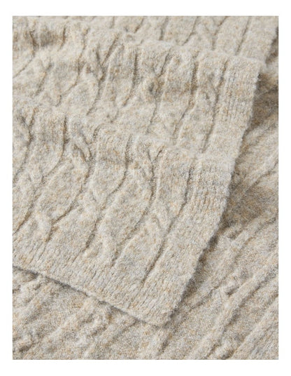 June Cable Winter Scarf in Oatmeal
