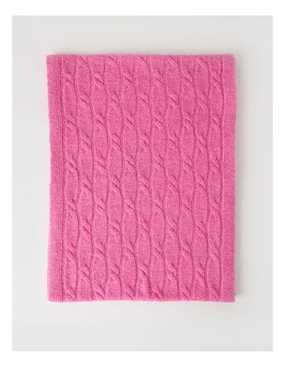 June Cable Winter Scarf in Pink