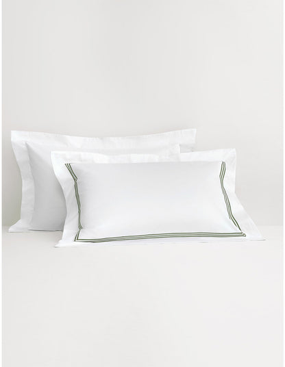 PALAIS TAILORED PILLOWCASE IN SNOW/MOSS