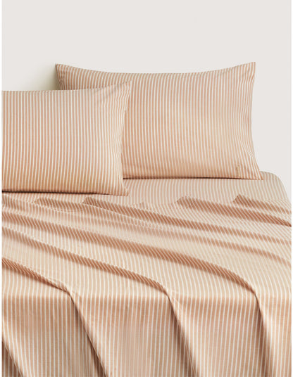 REILLY STRIPE DOUBLE SHEET SET IN SPICE