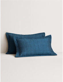 ABBOTSON PILLOWCASE SHAM IN DEEP BLUE MARLE