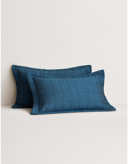 ABBOTSON PILLOWCASE SHAM IN DEEP BLUE MARLE