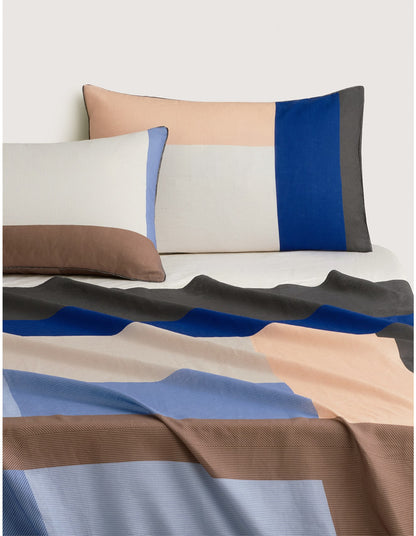 ABBOTSON COLOUR BLOCK PILLOWCASE PAIR IN MULTI