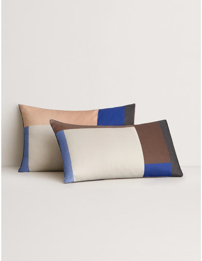 ABBOTSON COLOUR BLOCK PILLOWCASE PAIR IN MULTI