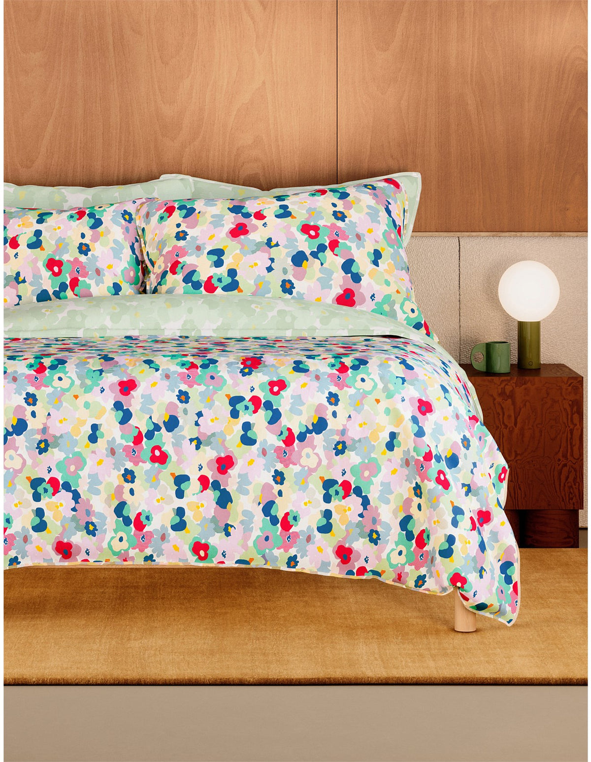 BAYLEY BLOOM SINGLE QUILT COVER SET IN POPPY