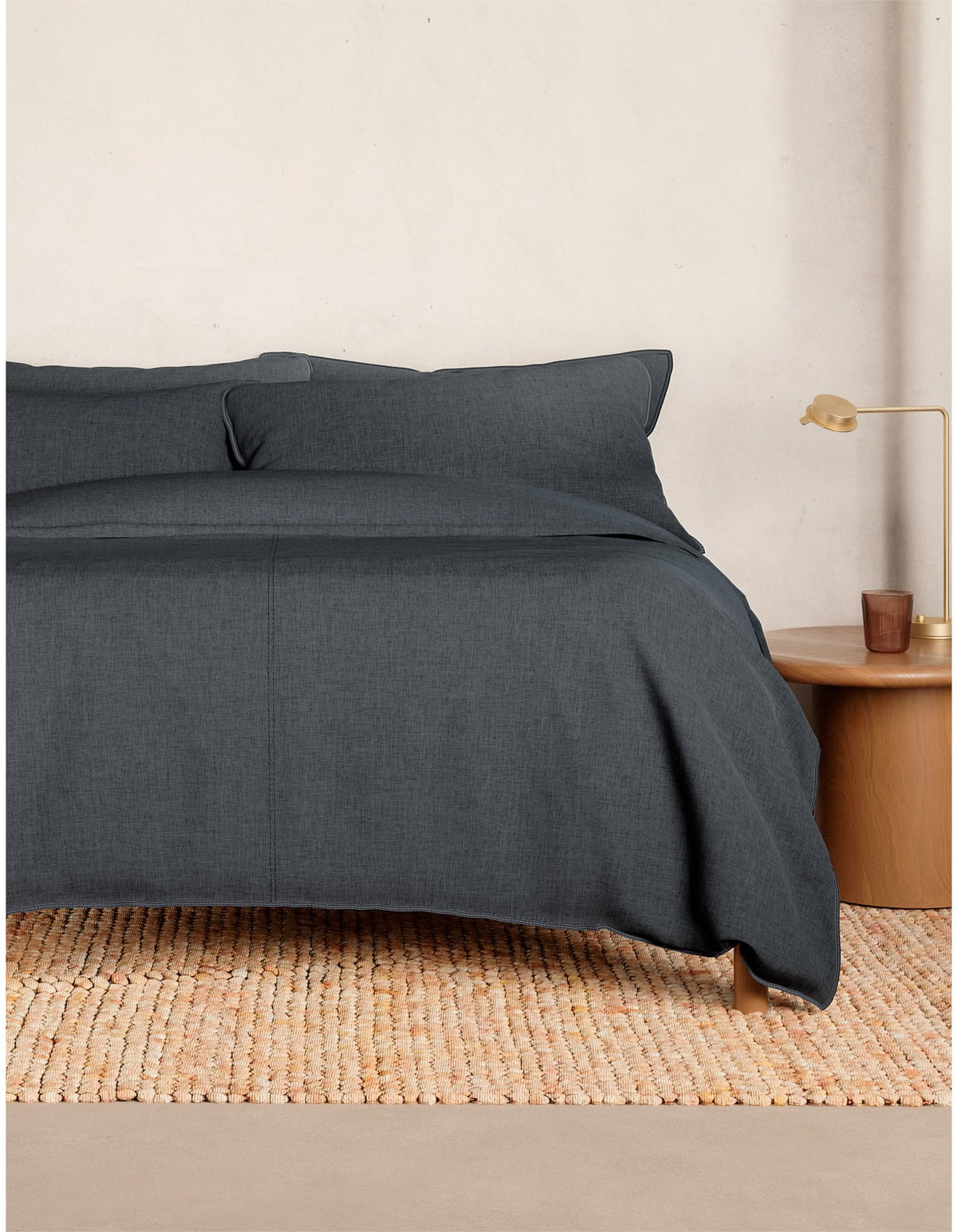 REILLY KING QUILT COVER SET IN CARBON