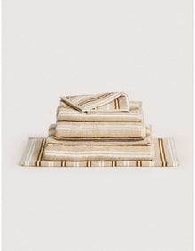 LIVING TEXTURES STRIPE BATH SHEET IN LIMESTONE