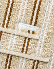 LIVING TEXTURES STRIPE BATH SHEET IN LIMESTONE