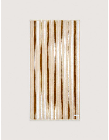 LIVING TEXTURES STRIPE BATH SHEET IN LIMESTONE