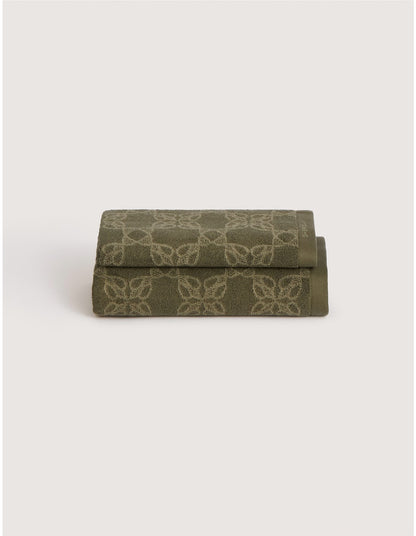 LANO HAND TOWEL IN GREEN OLIVE