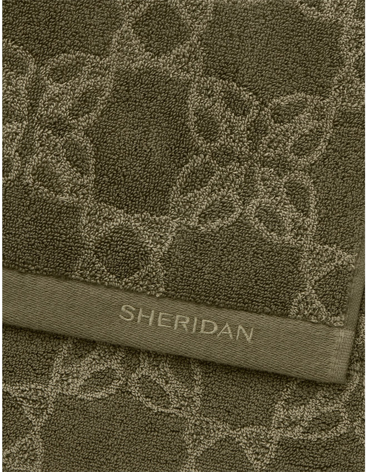 LANO HAND TOWEL IN GREEN OLIVE