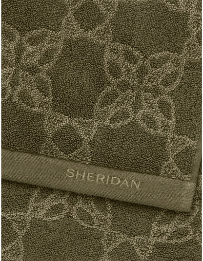 LANO HAND TOWEL IN GREEN OLIVE
