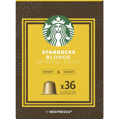 Starbucks by Nespresso Blonde Espresso Roast Coffee Pods 36 Pack