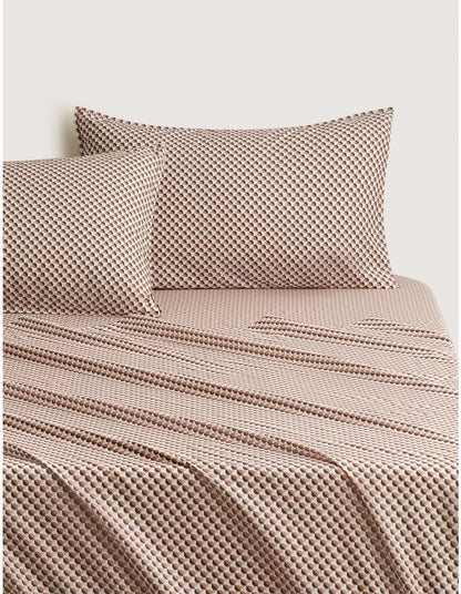 BAYLEY MICRO GEO DOUBLE SHEET SET IN SESAME