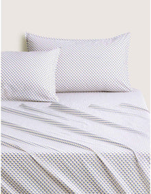 BAYLEY MICRO GEO KING SHEET SET IN CORNFLOWER