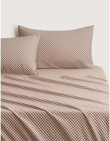 BAYLEY MICRO GEO KING SINGLE SHEET SET IN SESAME