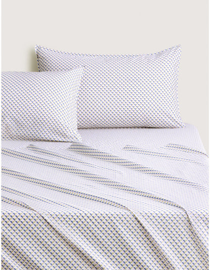 BAYLEY MICRO GEO QUEEN SHEET SET IN CORNFLOWER