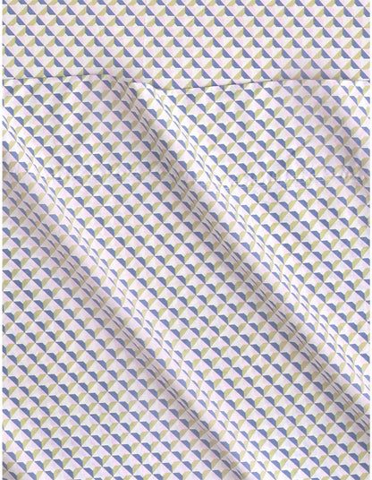 BAYLEY MICRO GEO QUEEN SHEET SET IN CORNFLOWER