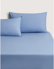 BAYLEY WASHED PERCALE KING FITTED SHEET IN CORNFLOWER