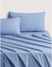 BAYLEY WASHED PERCALE KING SHEET SET IN CORNFLOWER