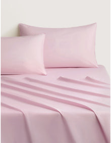 BAYLEY WASHED PERCALE KING SHEET SET IN VIOLET ICE