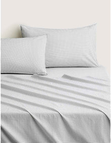 BAYLEY WINDOWPANE DOUBLE SHEET SET IN MIDNIGHT