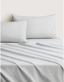 BAYLEY WINDOWPANE KING SINGLE SHEET SET IN MIDNIGHT