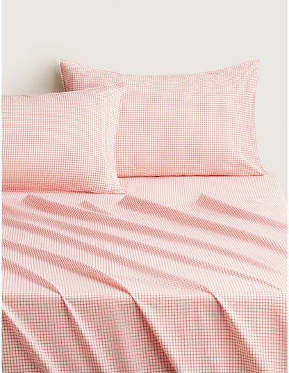 BAYLEY WINDOWPANE KING SINGLE SHEET SET IN POPPY