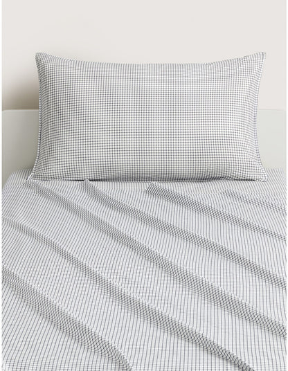 BAYLEY WINDOWPANE SINGLE SHEET SET IN MIDNIGHT
