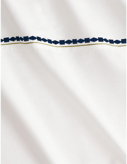 JENKINS QUEEN FLAT SHEET IN DEEP BLUE