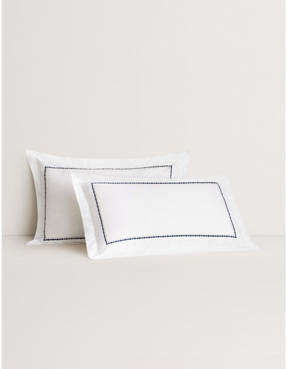 JENKINS TAILORED PILLOWCASE PAIR IN DEEP BLUE